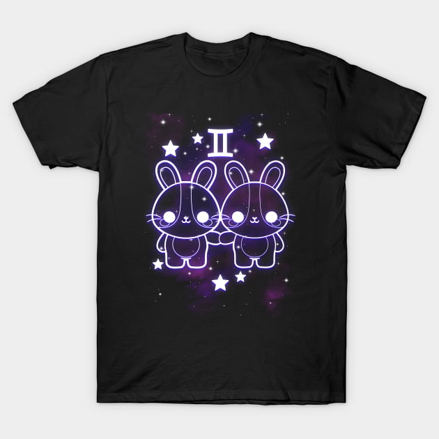 Gemini kawaii zodiac sign T-Shirt by NemiMakeit